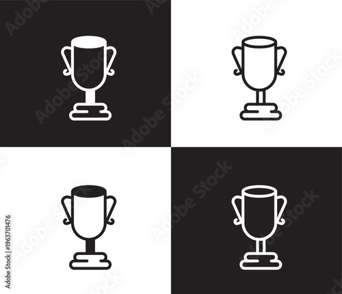 big trophy icon. Outline and filled big trophy icon from education and science collection. Thin line and Solid vectors isolated on black, white background. Editable big trophy symbol