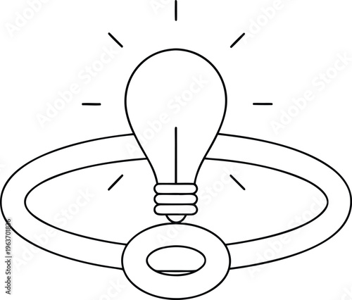 1332 elves expanding ring in ionosphere abstra line art vector illustration on transparent background