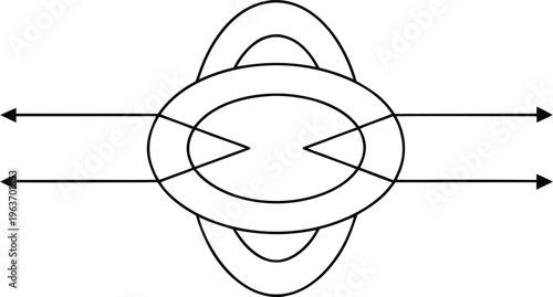 1332 elves expanding ring in ionosphere abstra line art vector illustration on transparent background