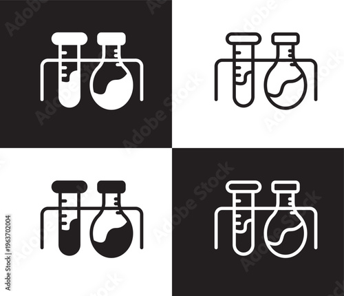 experimentation icon. Outline and filled experimentation, experimental icon from education collection. Thin line and Solid vectors isolated on black, white background. Editable experimentation symbol