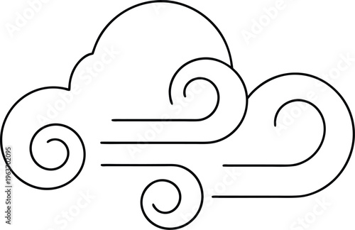 1323 shelf cloud arcus formation at storm fron line art vector illustration on transparent background