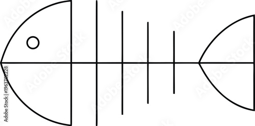 1313 viperfish fangs elongated body photophor line art vector illustration on transparent background