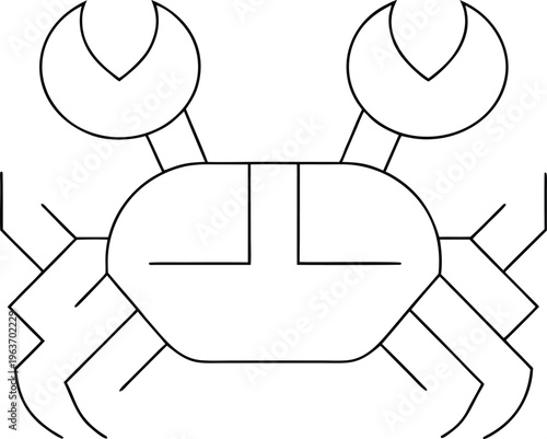 1317 yeti crab hairy claws hydrothermal dwelle line art vector illustration on transparent background