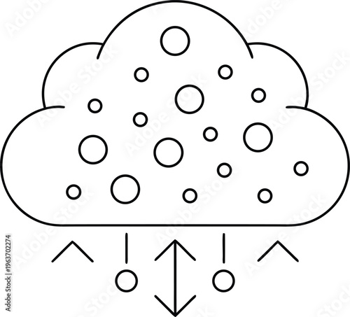 1309 phytoplankton bloom abstract cloud of mic line art vector illustration on transparent background
