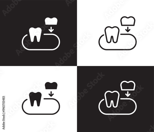 partial denture icon. Outline and filled partial denture icon from dental health collection. Editable partial denture symbol