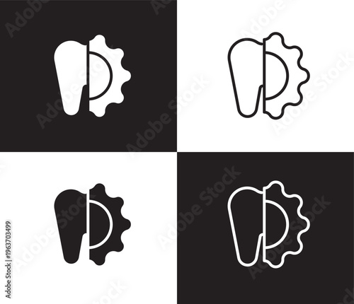 apicoectomy icon. Outline and filled apicoectomy icon from dental health collection. Editable apicoectomy symbol