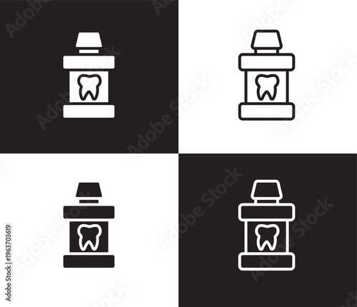 mouth wash icon. Outline and filled mouth wash icon from dental health collection. Editable mouth wash symbol