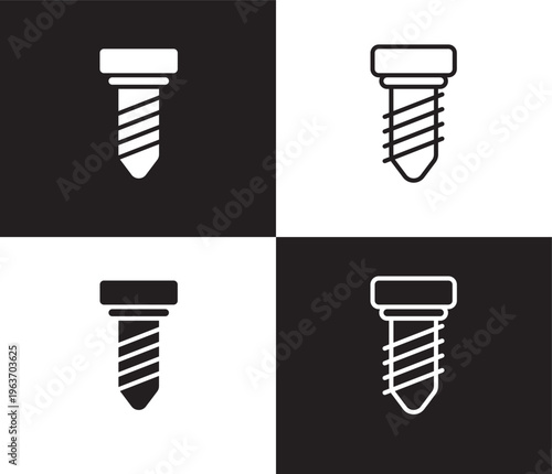 implant fixture icon. Outline and filled implant fixture icon from dental health collection. Editable implant fixture symbol