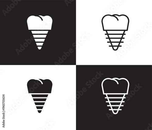 fake tooth icon. Outline and filled fake tooth icon from dental health collection. Editable fake tooth symbol