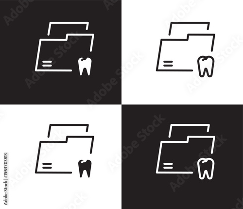 dental folder icon. Outline and filled dental folder icon from dental health collection. Editable dental folder symbol