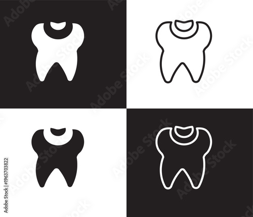 dental filling icon. Outline and filled dental filling icon from dental health collection. Editable dental filling symbol