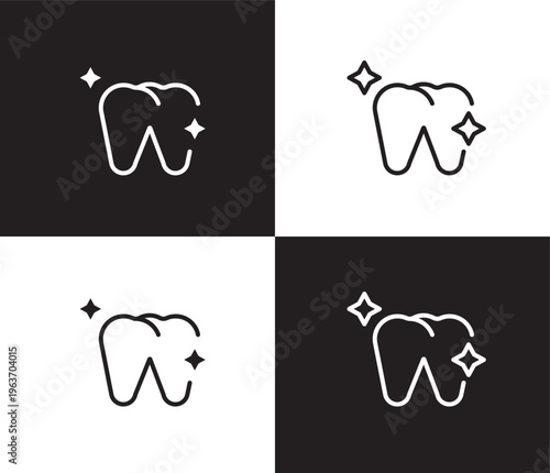 healthy tooth icon. Outline and filled healthy tooth icon from dental health collection. Editable healthy tooth symbol