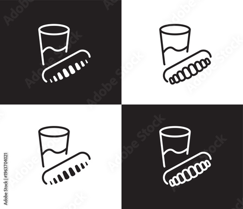denture icon. Outline and filled denture icon from dental health collection. Editable denture symbol