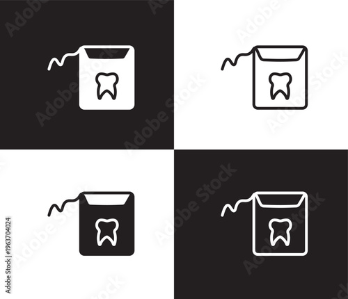 dental floss icon. Outline and filled dental floss icon from dental health collection. Editable dental floss symbol