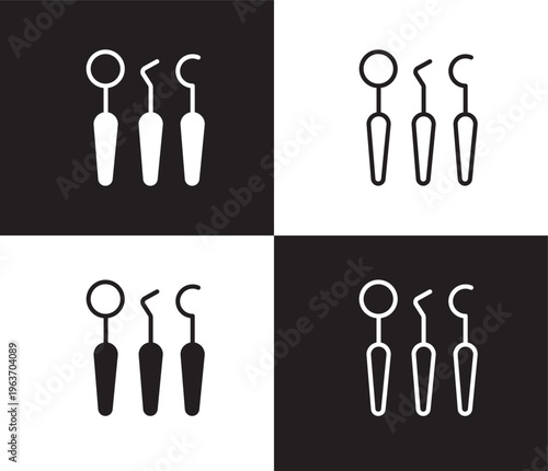 dentist tools icon. Outline and filled dentist tools icon from dental health collection. Editable dentist tools symbol