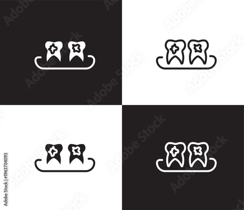 plaque icon. Outline and filled plaque icon from dental health collection. Editable plaque symbol