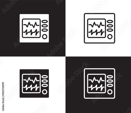 ekg monitor icon. Outline and filled ekg monitor icon from dental health collection. Editable ekg monitor symbol