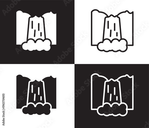 maletsunyane icon. Outline and filled maletsunyane icon from culture and civilization collection. Thin line and Solid vectors isolated on black, white background. Editable maletsunyane symbol