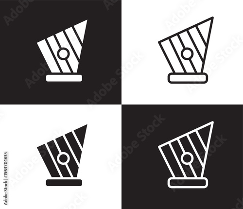 kankles icon. Outline and filled kankles icon from culture and civilization collection. Thin line and Solid vectors isolated on black, white background. Editable kankles symbol