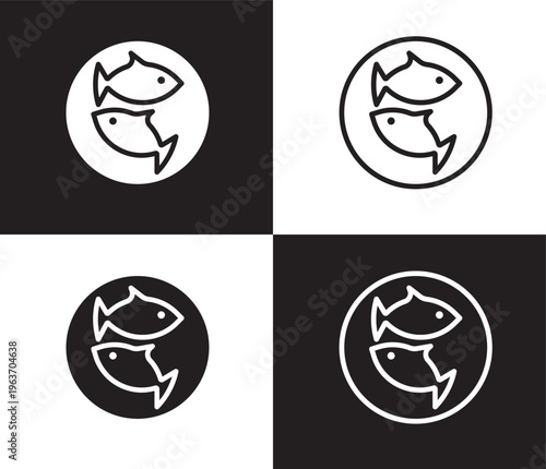 imperial carp icon. Outline and filled imperial carp icon from culture and civilization collection. Thin line and Solid vectors isolated on black, white background. Editable imperial carp symbol