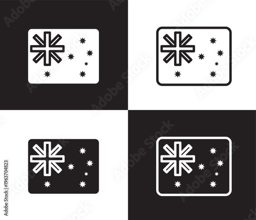 australian flag icon. Outline and filled australian flag icon from culture and civilization collection. Thin line and Solid vectors isolated on black, white background. Editable australian flag symbol