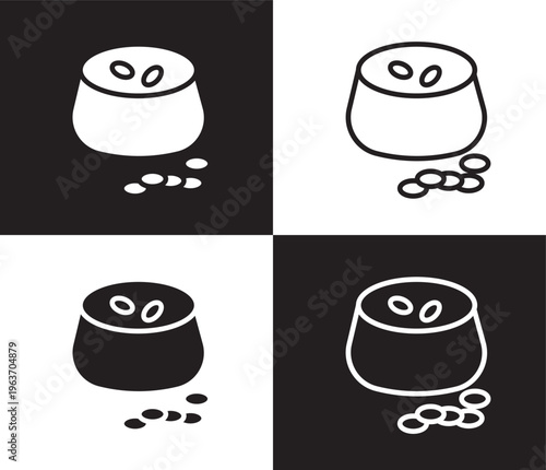 ajoblanco icon. Outline and filled ajoblanco icon from culture and civilization collection. Thin line and Solid vectors isolated on black, white background. Editable ajoblanco symbol