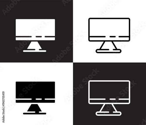 televisions icons. Thin line televisions, video icon from computer and tech collection. Thin line and Solid vectors isolated on black, white background. Editable televisions symbol