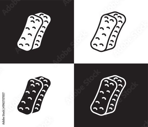 bath sponge icon. Outline and filled bath sponge icon from beauty and elegance collection. Thin line and Solid vectors isolated on black, white background. Editable bath sponge symbol