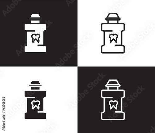 mouthwash icon. Outline and filled mouthwash icon from beauty and elegance collection. Thin line and Solid vectors isolated on black, white background. Editable mouthwash symbol