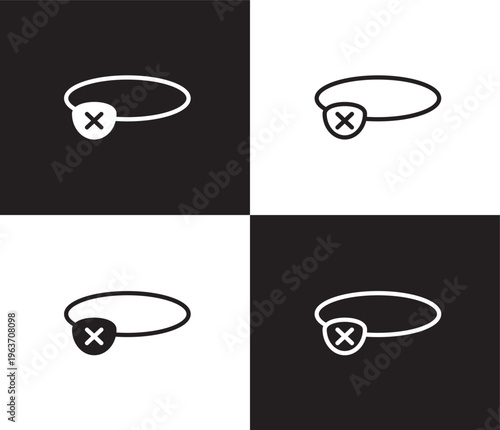 eye patch icon. Outline and filled eye patch icon from beauty and elegance collection. Thin line and Solid vectors isolated on black, white background. Editable eye patch symbol