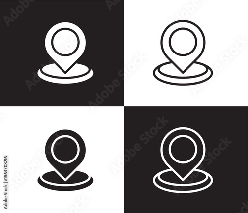 geolocation icon. Outline and filled geolocation icon from artificial intellegence collection. Thin line and Solid vectors isolated on black, white background. Editable geolocation symbol