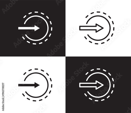 log in icon. Outline and filled log in icon from artificial intellegence collection. Thin line and Solid vectors isolated on black, white background. Editable log in symbol