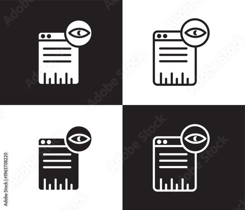 page views icon. Outline and filled page views icon from artificial intellegence collection. Thin line and Solid vectors isolated on black, white background. Editable page views symbol