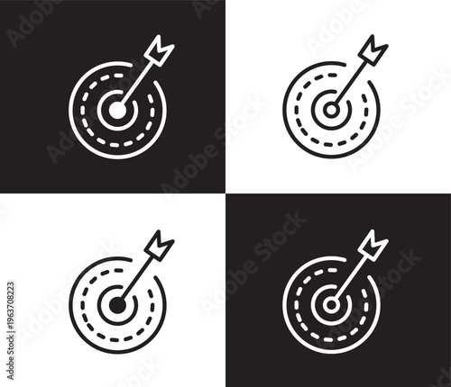 goals icon. Outline and filled goals icon from artificial intellegence collection. Thin line and Solid vectors isolated on black, white background. Editable goals symbol
