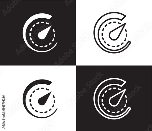 velocity icon. Outline and filled velocity icon from artificial intellegence collection. Thin line and Solid vectors isolated on black, white background. Editable velocity symbol