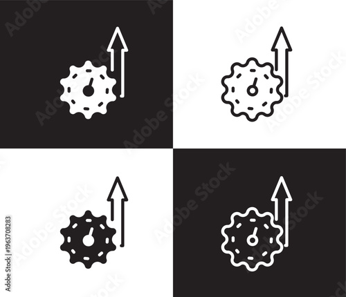 efficiency icon. Outline and filled efficiency icon from artificial intellegence collection. Thin line and Solid vectors isolated on black, white background. Editable efficiency symbol