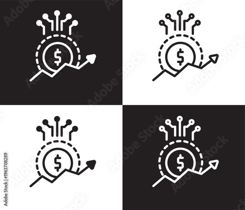 value icon. Outline and filled value icon from artificial intellegence collection. Thin line and Solid vectors isolated on black, white background. Editable value symbol