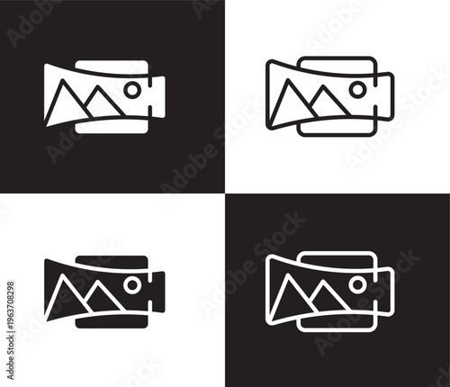panorama icon. Outline and filled panorama icon from artificial intellegence collection. Thin line and Solid vectors isolated on black, white background. Editable panorama symbol
