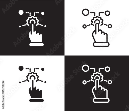 control icon. Outline and filled control icon from artificial intellegence collection. Thin line and Solid vectors isolated on black, white background. Editable control symbol