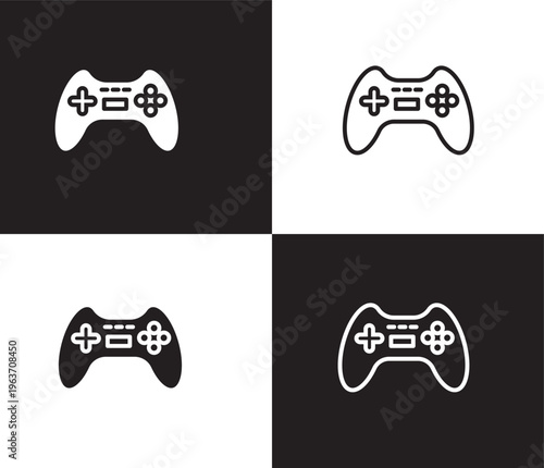 gaming icon. Outline and filled gaming icon from ai and future technology collection. Thin line and Solid vectors isolated on black, white background. Editable gaming symbol
