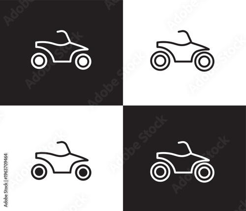 quad bike sign icon. Outline and filled quad bike sign icon from transportation collection. Thin line and Solid vectors isolated on black, white background. Editable quad bike sign symbol