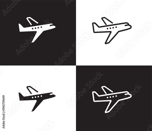 planes icon. Outline and filled planes icon from transportation collection. Thin line and Solid vectors isolated on black, white background. Editable planes symbol