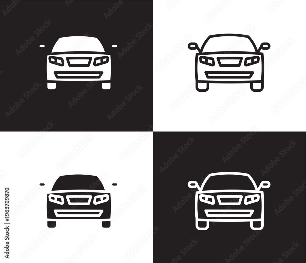 Obraz premium auto icon. Outline and filled auto icon from transportation collection. Thin line and Solid vectors isolated on black, white background. Editable auto symbol