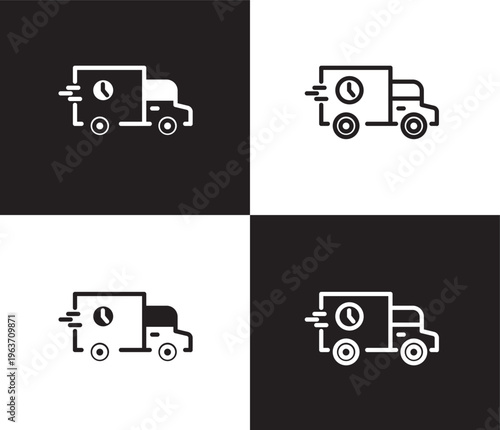 carrier icon. Outline and filled carrier icon from transportation collection. Thin line and Solid vectors isolated on black, white background. Editable carrier symbol