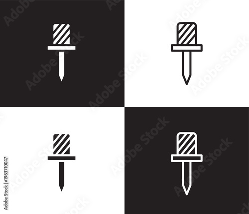 auger icon. Outline and filled auger icon from tools and utensils collection. Outline vector. Editable auger symbol