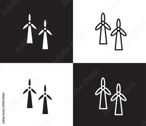 windmills icon. Outline and filled windmills icon from tools and utensils collection. Outline vector. Editable windmills symbol