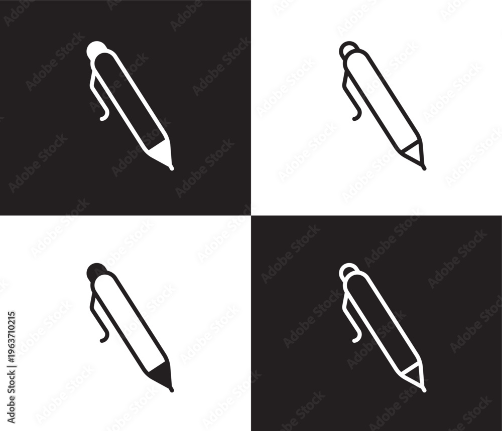 Obraz premium ink pen icon. Outline and filled ink pen icon from tools and utensils collection. Outline vector. Editable ink pen symbol