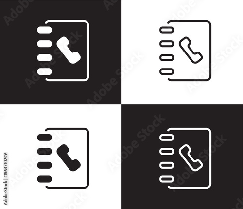 telephone agenda icon. Outline and filled telephone agenda icon from tools and utensils collection. Outline vector. Editable telephone agenda symbol