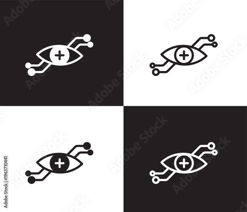 contact lens icon. Outline and filled contact lens icon from technology collection. Thin line and Solid vectors isolated on black, white background. Editable contact lens symbol