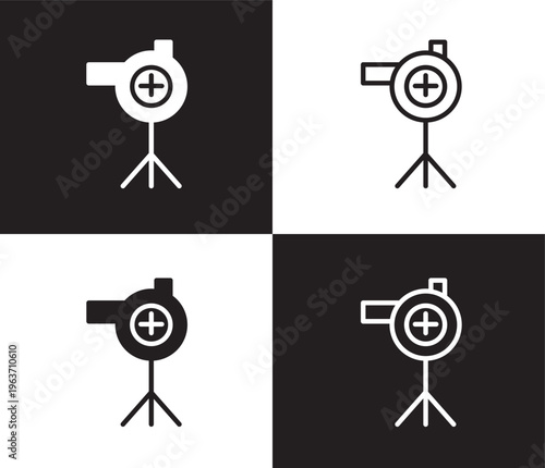 pitching machine icon. Outline and filled pitching machine icon from technology collection. Thin line and Solid vectors isolated on black, white background. Editable pitching machine symbol